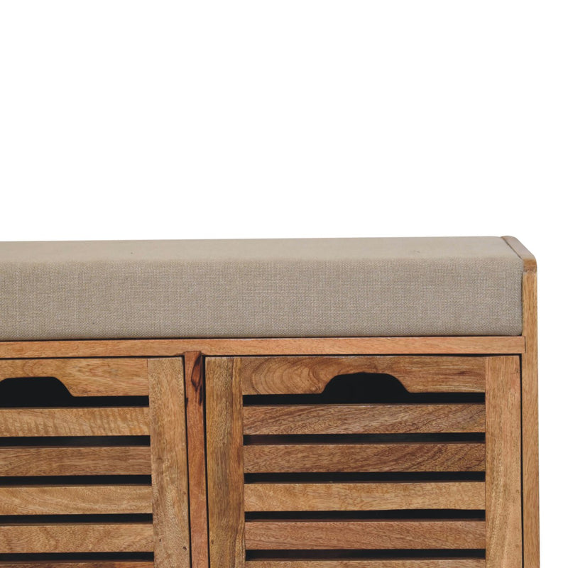 Shutter Oak-ish Shoe Bench Artisan