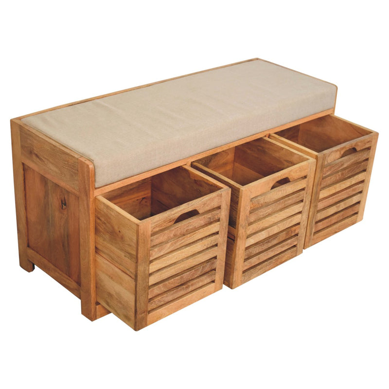 Shutter Oak-ish Shoe Bench Artisan
