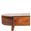Chestnut Oval Coffee Table with 2 Drawer Artisan