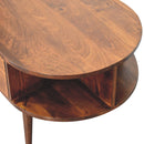 Chestnut Oval Coffee Table with 2 Drawer Artisan