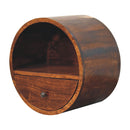 Floating Circle Chestnut Bedside Nightstand Artisan