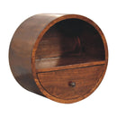 Floating Circle Chestnut Bedside Nightstand Artisan