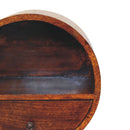 Floating Circle Chestnut Bedside Nightstand Artisan