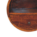 Floating Circle Chestnut Bedside Nightstand Artisan