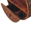 Floating Circle Chestnut Bedside Nightstand Artisan