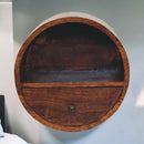 Floating Circle Chestnut Bedside Nightstand Artisan