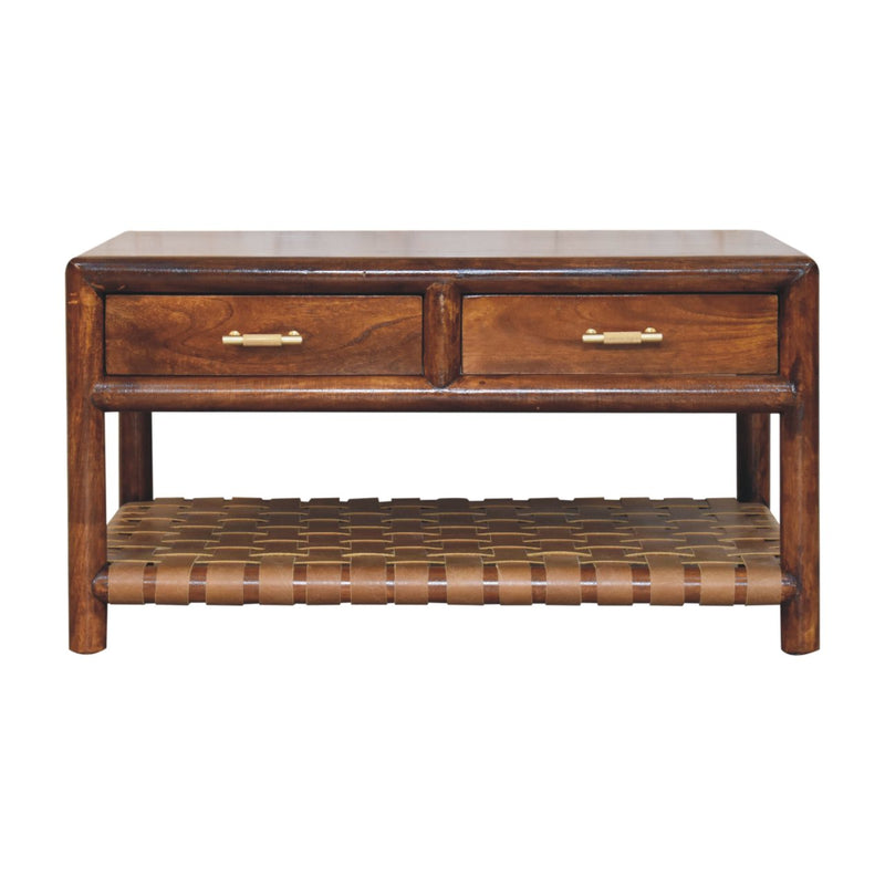 Regency Woven Console Table with 4 drawers Artisan