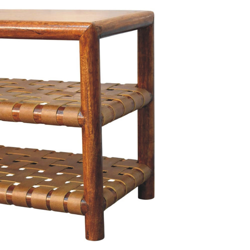 Regency Woven Chestnut 2 slot Shoe Rack Artisan