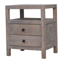 Acid Wash 2 Drawer Open Bedside Nightstand Artisan