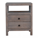 Acid Wash 2 Drawer Open Bedside Nightstand Artisan
