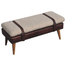 Boucle x Mahogany Leather Bench Artisan