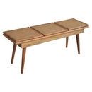 Larissa Triple Accent Oak-ish Cane Bench Artisan