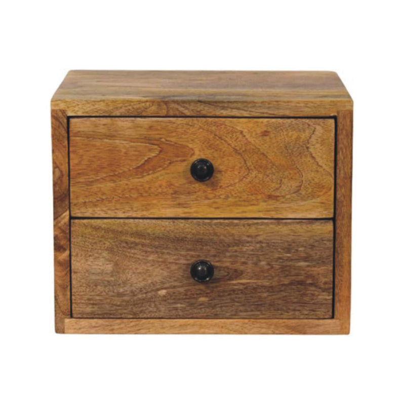 Solis 2-Drawer Oak-ish Wall Mounted Nightstand Artisan