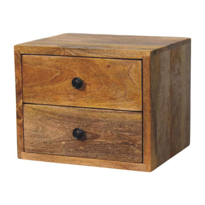 Solis 2-Drawer Oak-ish Wall Mounted Nightstand Artisan