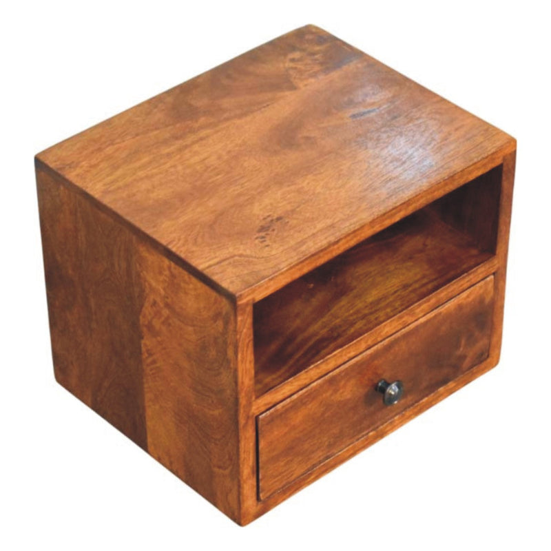 Solis 1-Drawer Chestnut Wall Mounted Nightstand Artisan