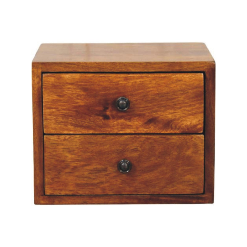 Solis 2-Drawer Chestnut Wall Mounted Nightstand Artisan