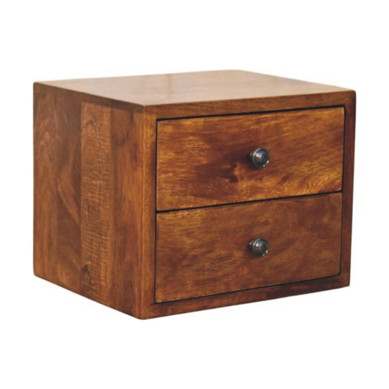 Solis 2-Drawer Chestnut Wall Mounted Nightstand Artisan