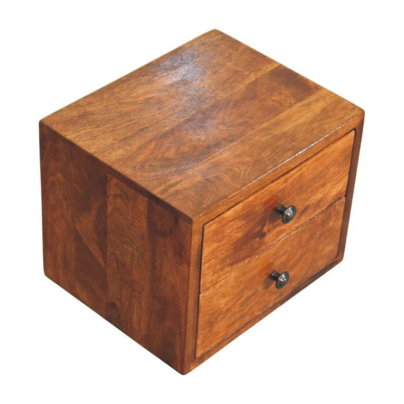 Solis 2-Drawer Chestnut Wall Mounted Nightstand Artisan