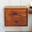 Solis 2-Drawer Chestnut Wall Mounted Nightstand Artisan