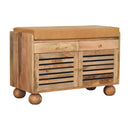 Shutter Oak-ish Shoe Rack with 2 drawers Artisan