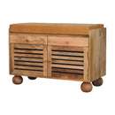 Shutter Oak-ish Shoe Rack with 2 drawers Artisan
