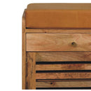 Shutter Oak-ish Shoe Rack with 2 drawers Artisan