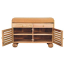 Shutter Oak-ish Shoe Rack with 2 drawers Artisan