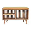 Slatted Oak-ish Bench with 3 slots