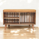 Slatted Oak-ish Bench with 3 slots