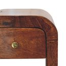 Mini Darcy Chestnut Nightstand with Curved Edges Artisan