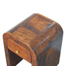 Mini Darcy Chestnut Nightstand with Curved Edges Artisan