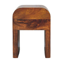 Mini Darcy Chestnut Nightstand with Curved Edges Artisan