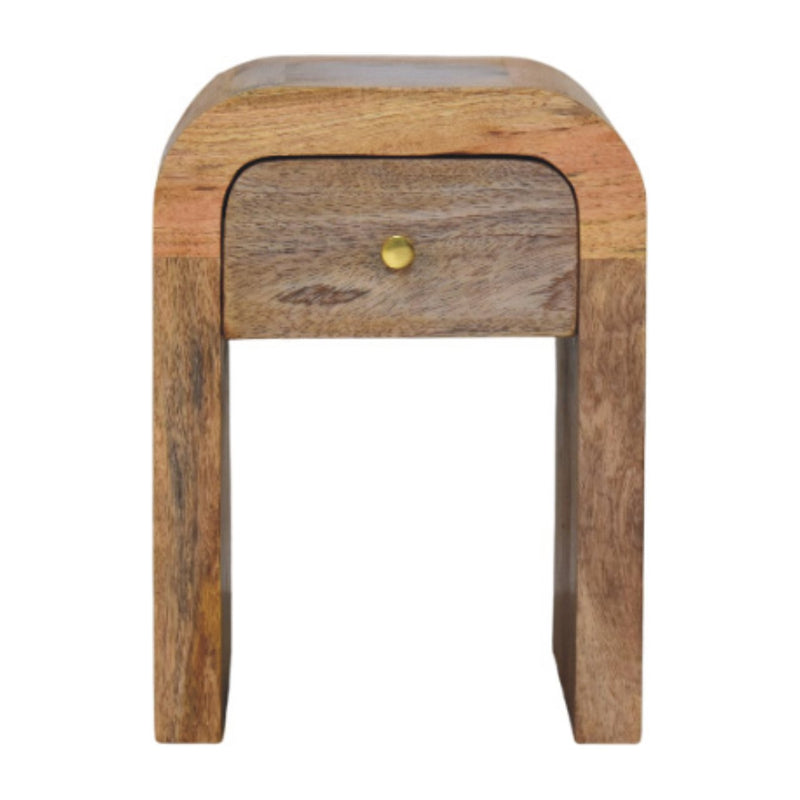 Mini Darcy Oak-ish Nightstand with Curved Edges Artisan