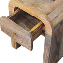 Mini Darcy Oak-ish Nightstand with Curved Edges Artisan
