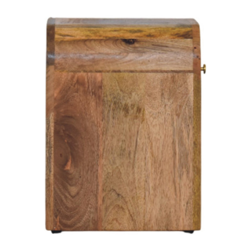 Mini Darcy Oak-ish Nightstand with Curved Edges Artisan