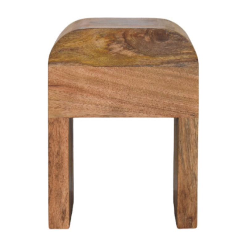 Mini Darcy Oak-ish Nightstand with Curved Edges Artisan