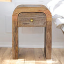 Mini Darcy Oak-ish Nightstand with Curved Edges Artisan