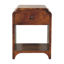 Newton Mini Chestnut Nightstand with a drawer and open shelf Artisan