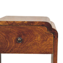 Newton Mini Chestnut Nightstand with a drawer and open shelf Artisan