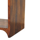 Newton Mini Chestnut Nightstand with a drawer and open shelf Artisan