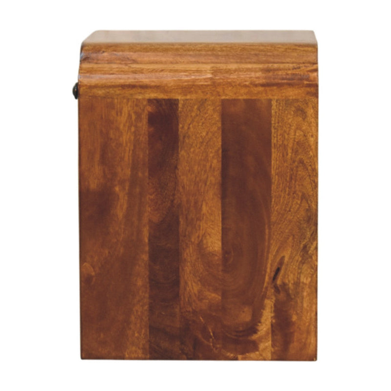 Newton Mini Chestnut Nightstand with a drawer and open shelf Artisan