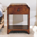 Newton Mini Chestnut Nightstand with a drawer and open shelf Artisan