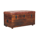 Brown Buffalo hide leather Storage Trunk Artisan