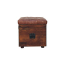 Brown Buffalo hide leather Storage Trunk Artisan