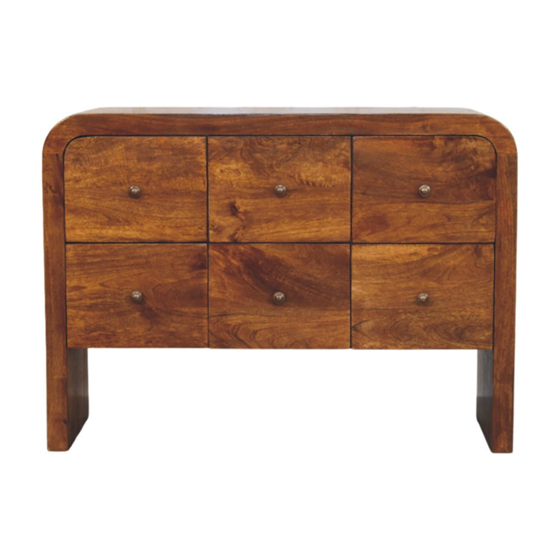 Darcy 3 over 3 Drawer Chest in Chestnut Finish Artisan