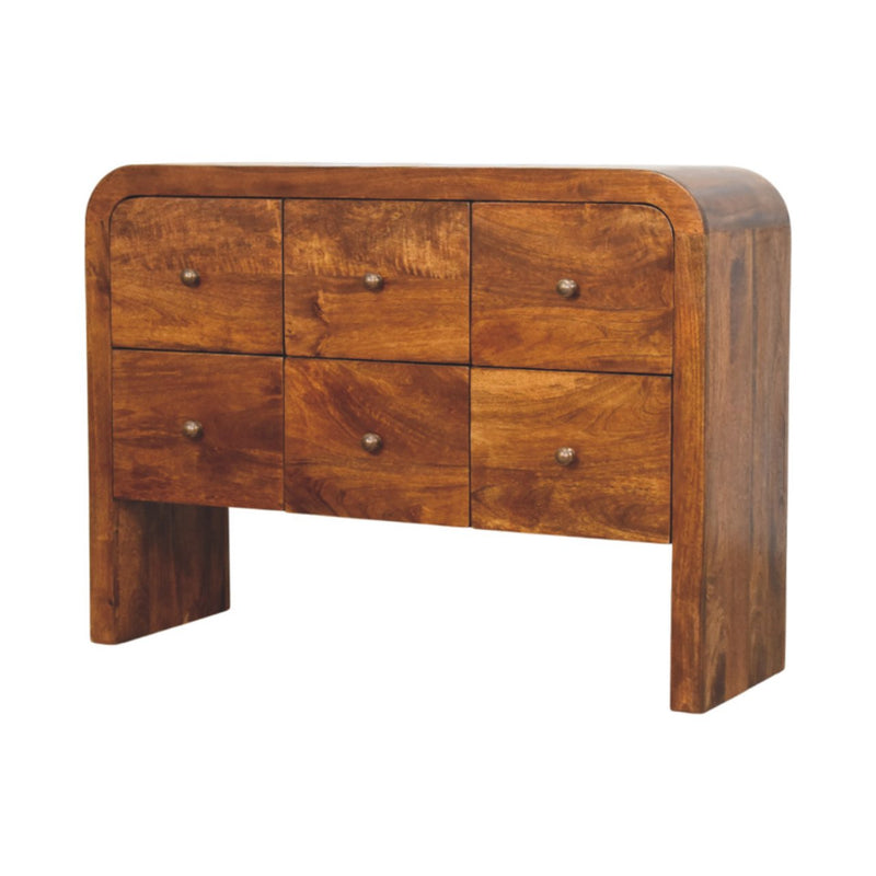 Darcy 3 over 3 Drawer Chest in Chestnut Finish Artisan