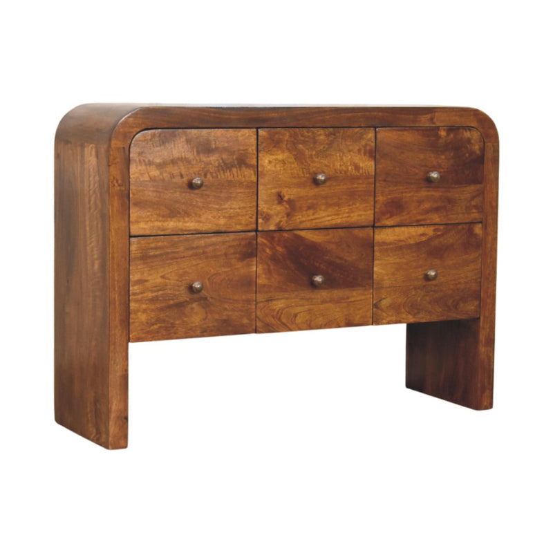 Darcy 3 over 3 Drawer Chest in Chestnut Finish Artisan