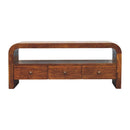 Darcy 3 drawer Open Shelf Chestnut Media unit Artisan