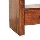 Darcy 3 drawer Open Shelf Chestnut Media unit Artisan