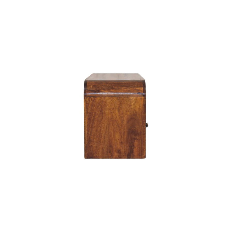 Darcy 3 drawer Open Shelf Chestnut Media unit Artisan